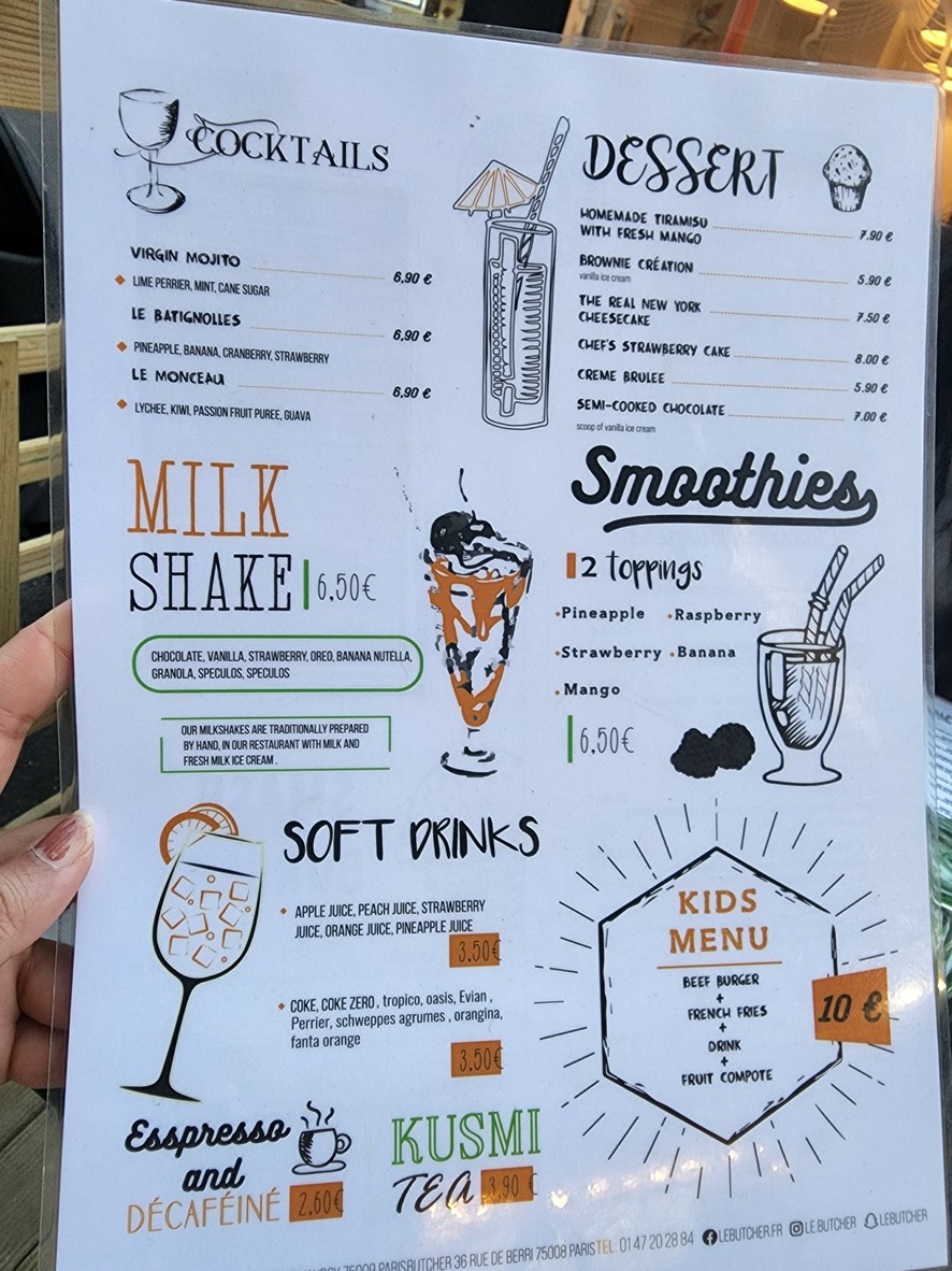Le Butcher Paris 8 | restaurante de hamburguesas halal menu 2