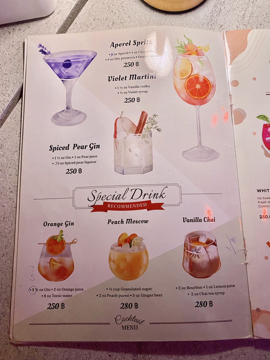 Secret Bar@Sathorn menu 4
