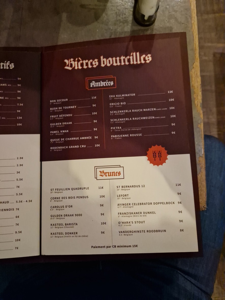 Au Trappiste menu 4