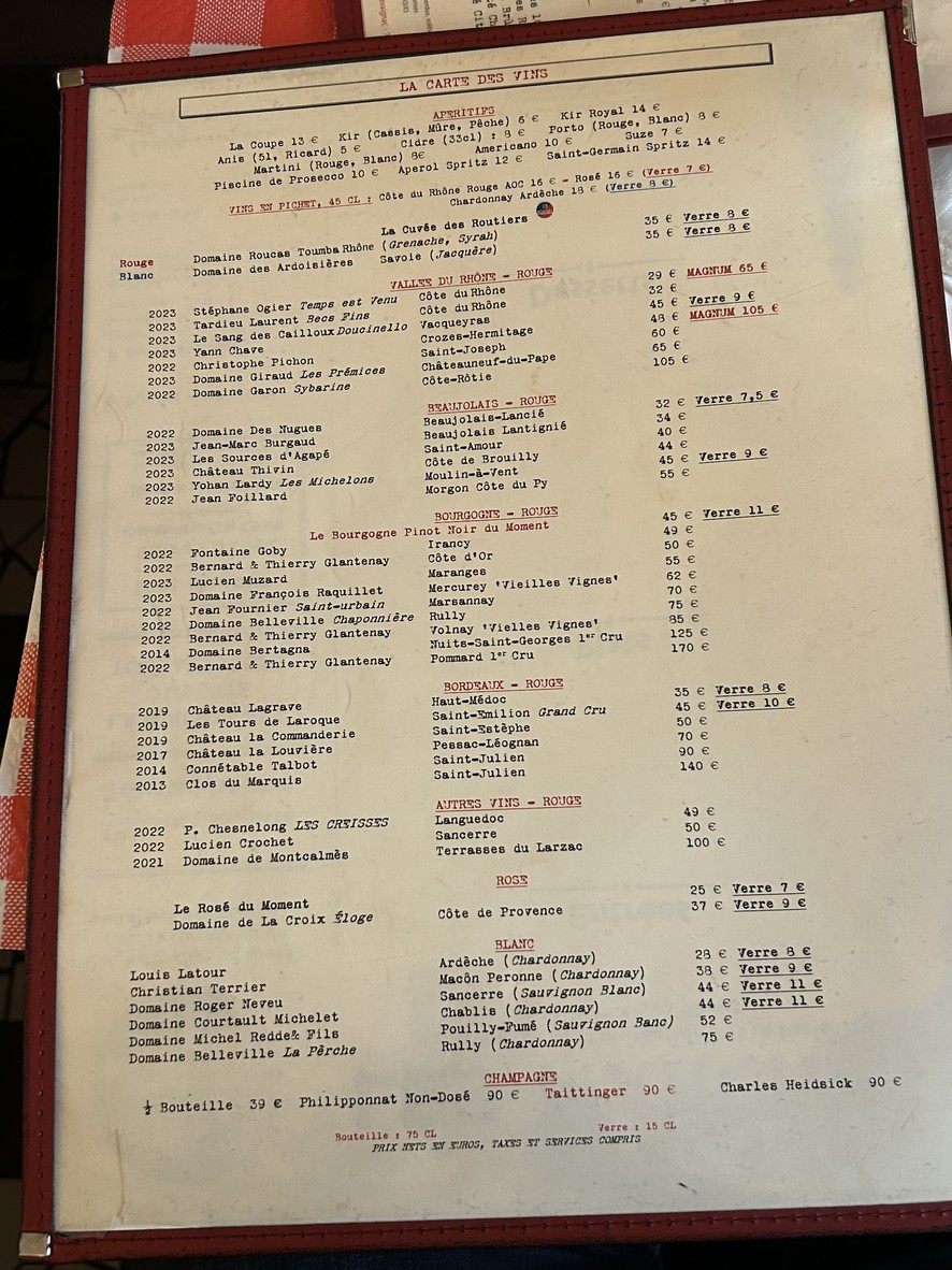 Les Marches menu 2