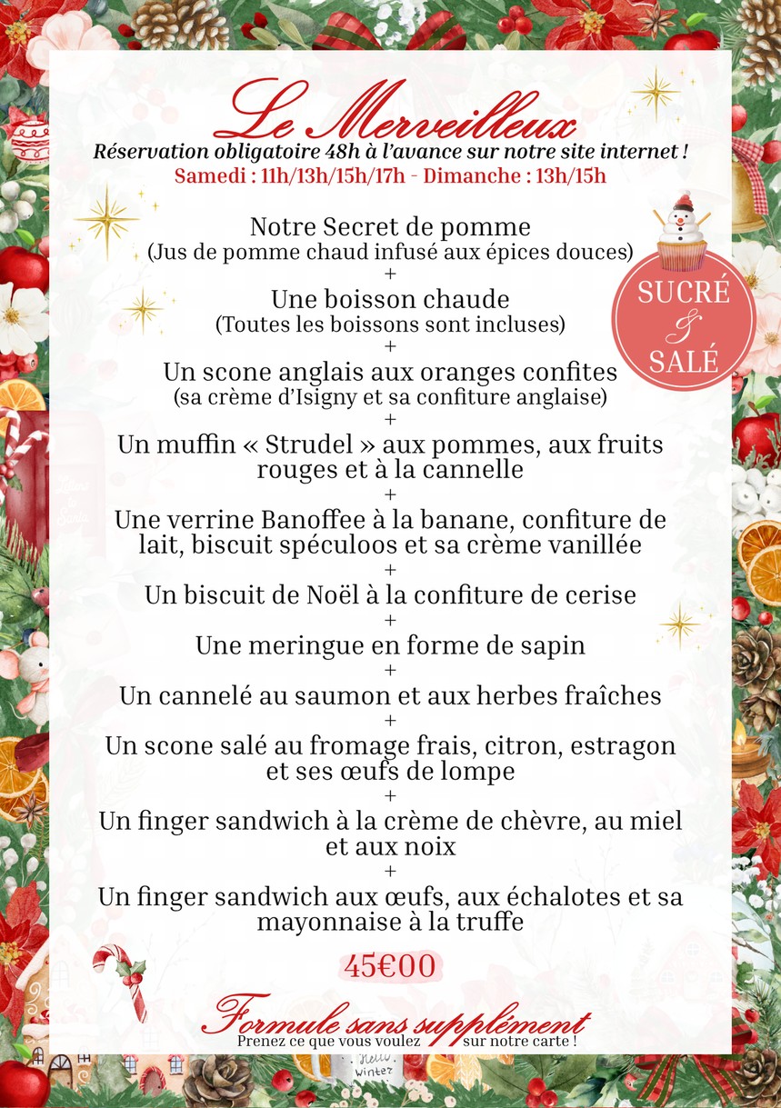 Le Jardin de Mademoiselle menu 1