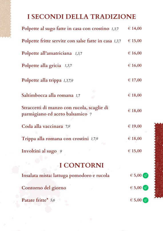 Da Vittorio a Portuense menu 3