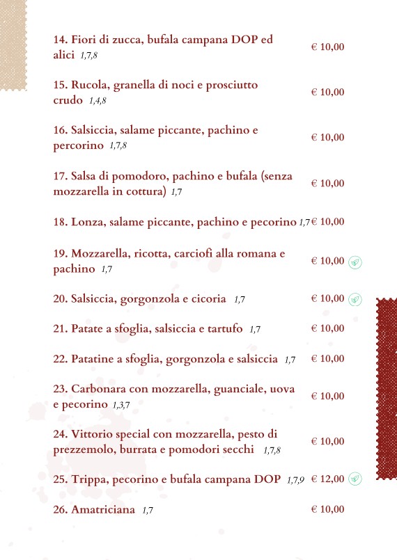 Da Vittorio a Portuense menu 5
