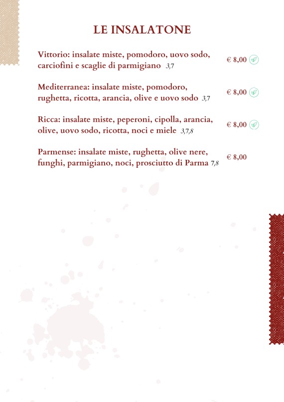 Da Vittorio a Portuense menu 8