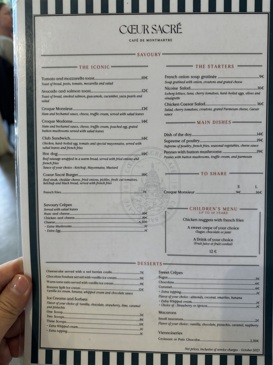 Corcoran's menu 1