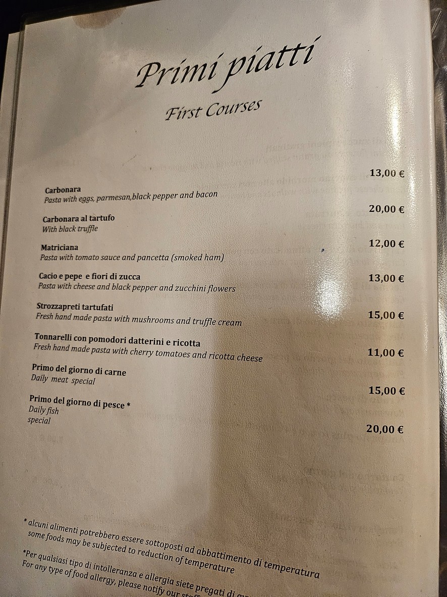 Renato e Luisa menu 3