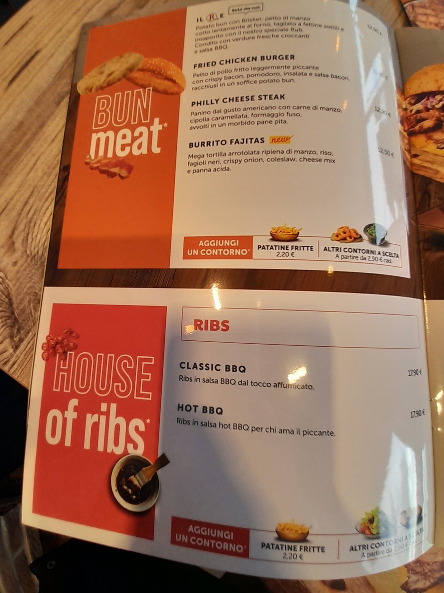 Roadhouse Restaurant Roma Battistini menu 6