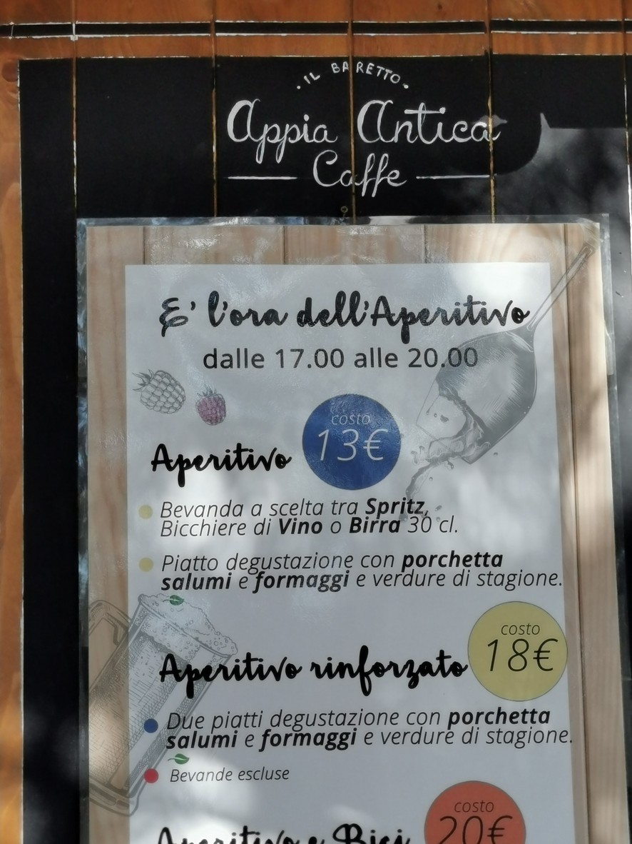 Appia Antica Caffè menu 2