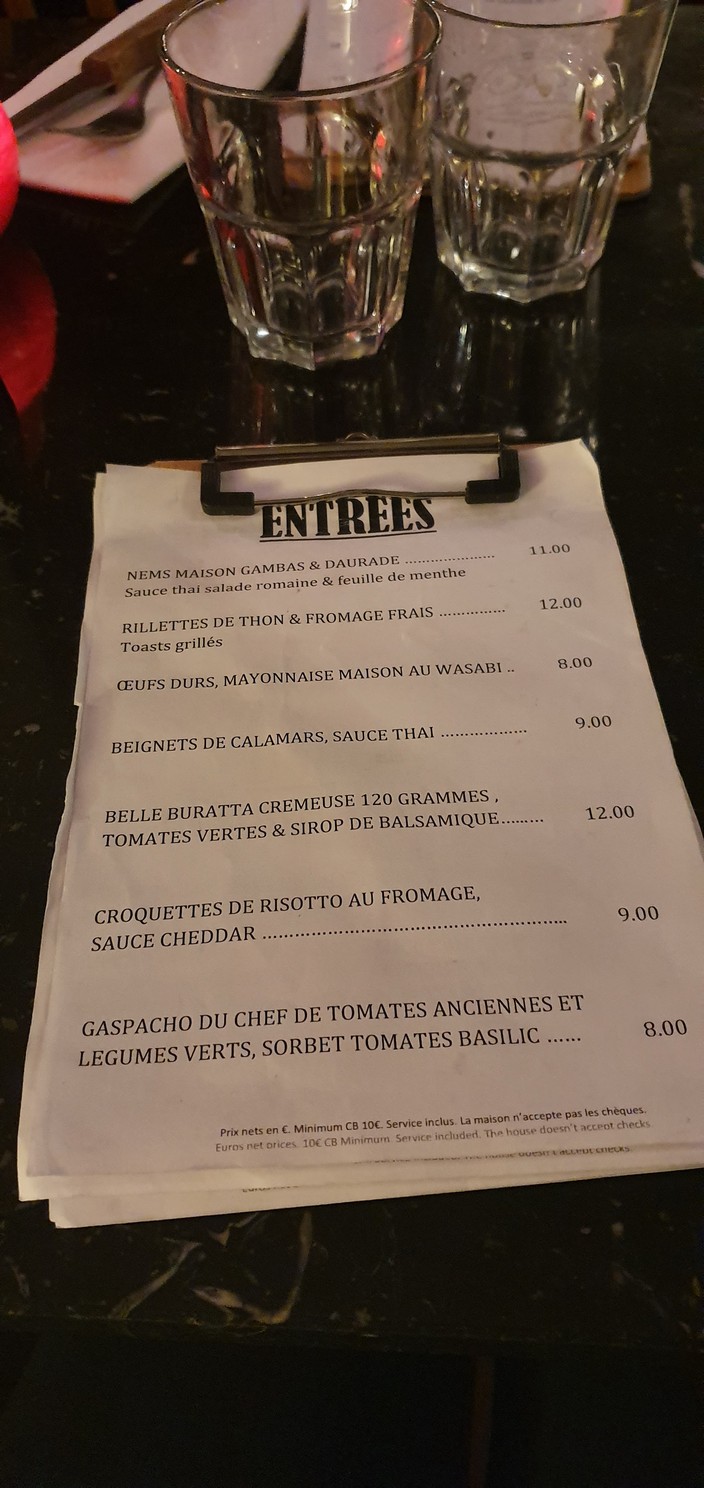 La Piscine Saint-Louis menu 1