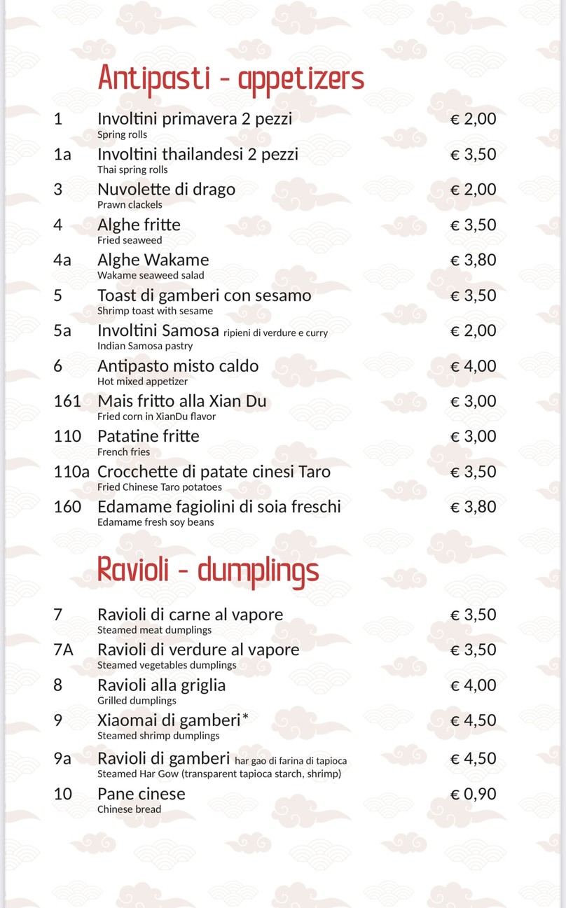 Xian Du menu 1