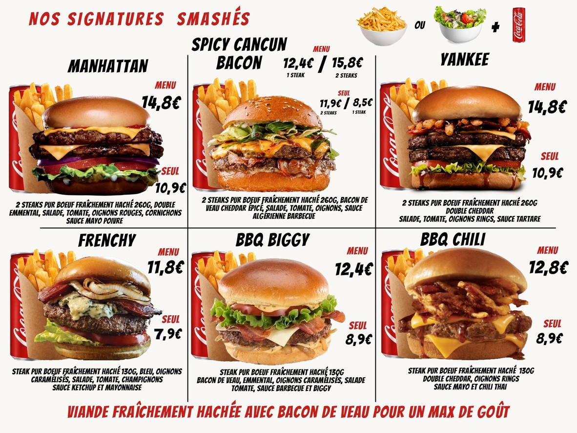 Yankee Burger Fast-food Nanterre Préfecture menu 3