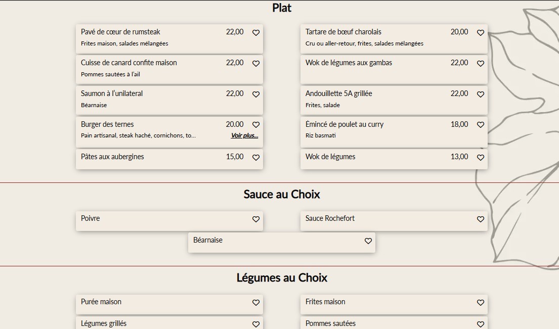 La Table des Ternes menu 4