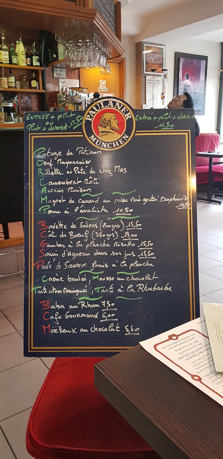Ô Bar Lié menu 1