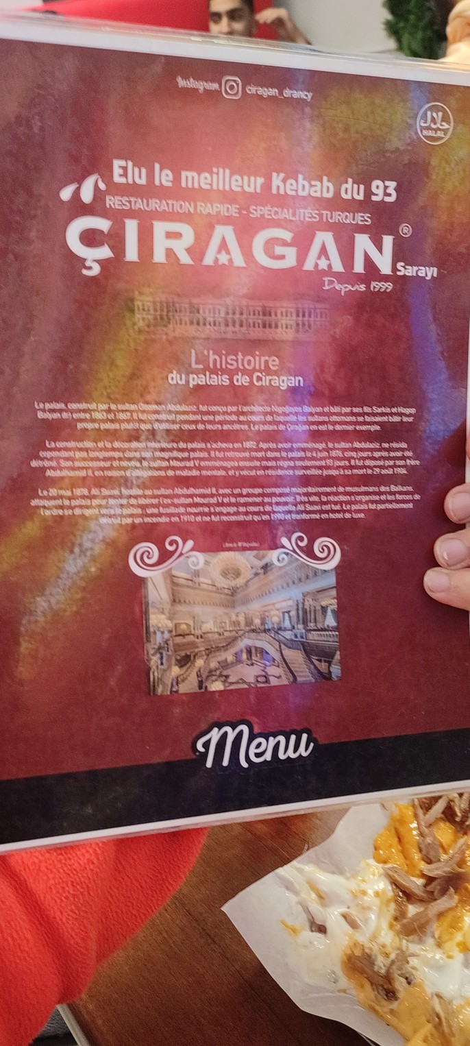 Çiragan menu 1