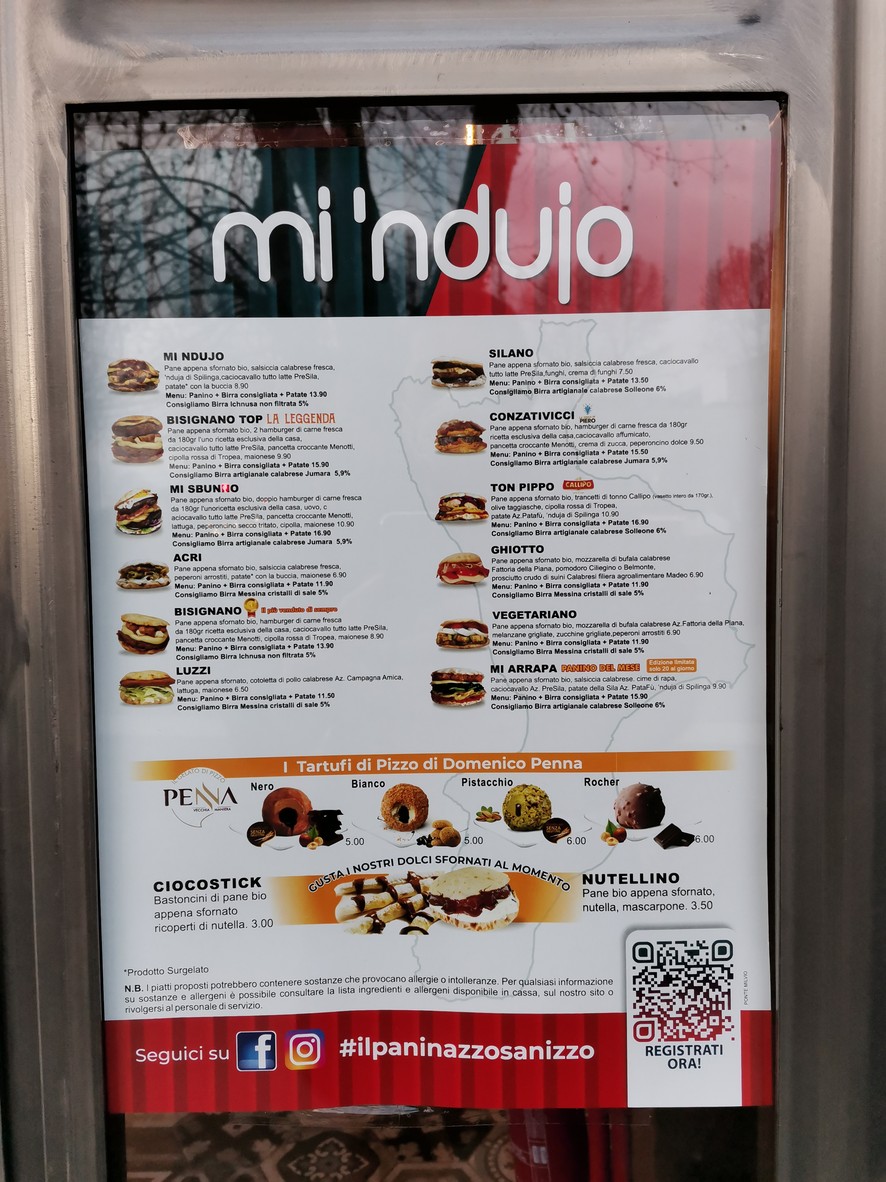 mi 'ndujo - Ponte Milvio menu 2