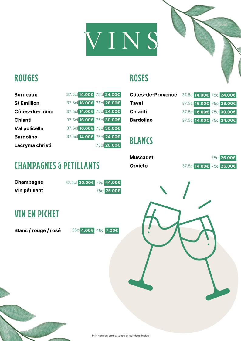 Paris'sy menu 4