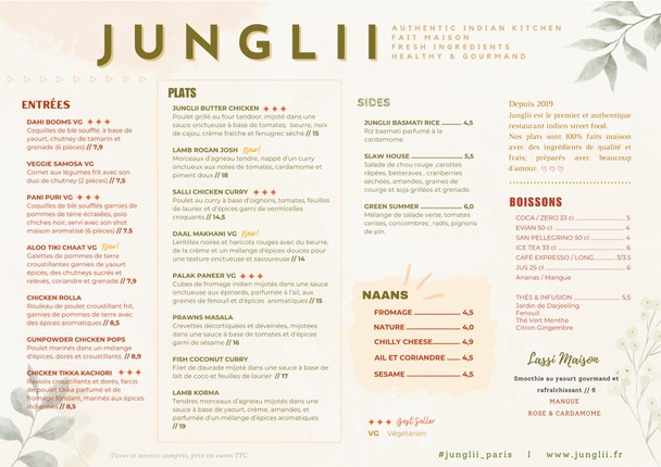 Restaurant Junglii Indian Kitchen Paris 17