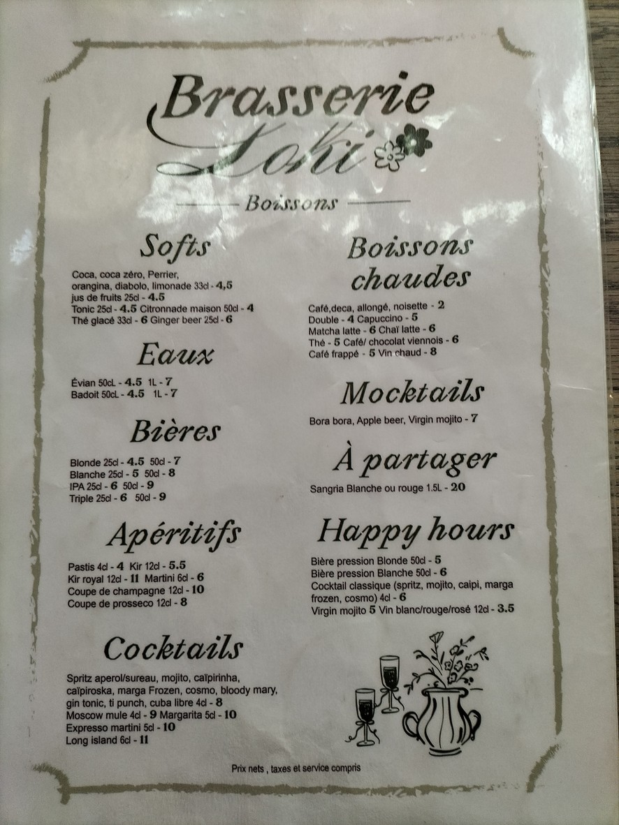 Les Tonneaux menu 2