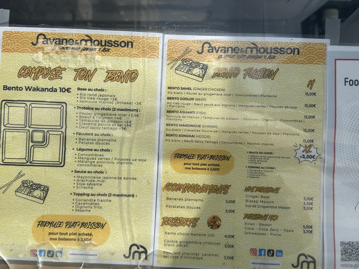 Savane & Mousson Streetfood - Le Bus menu 1