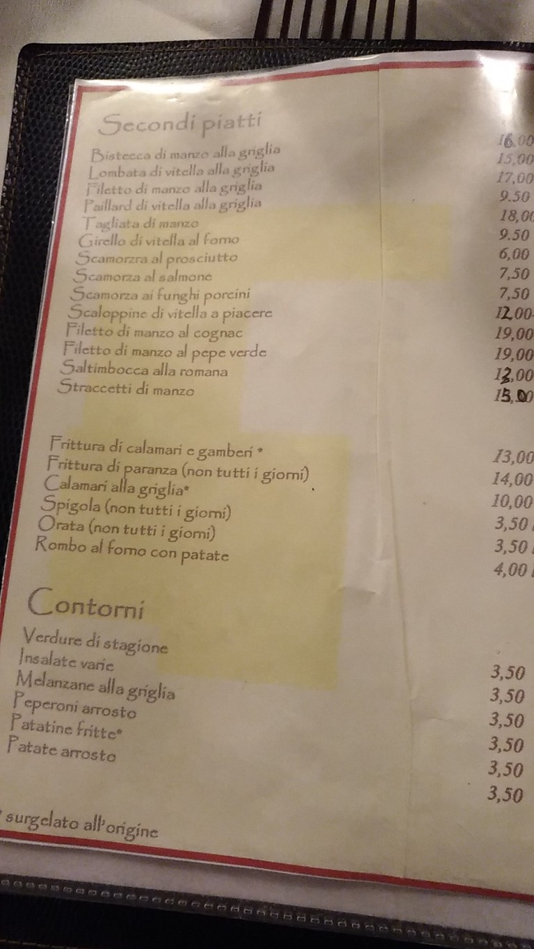 Taverna Alessandrina menu 2