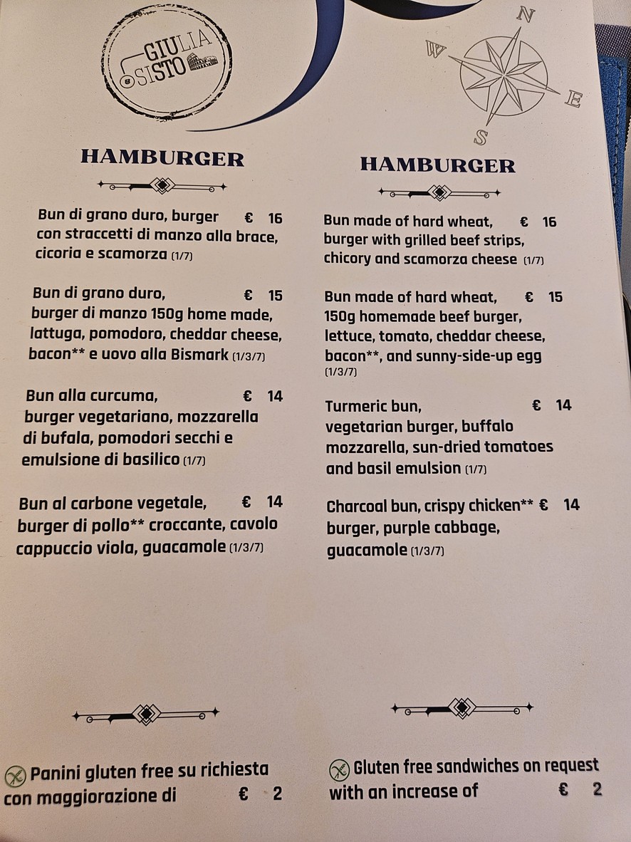 Giulia&Sisto Roma Terrazza San Clemente menu 3
