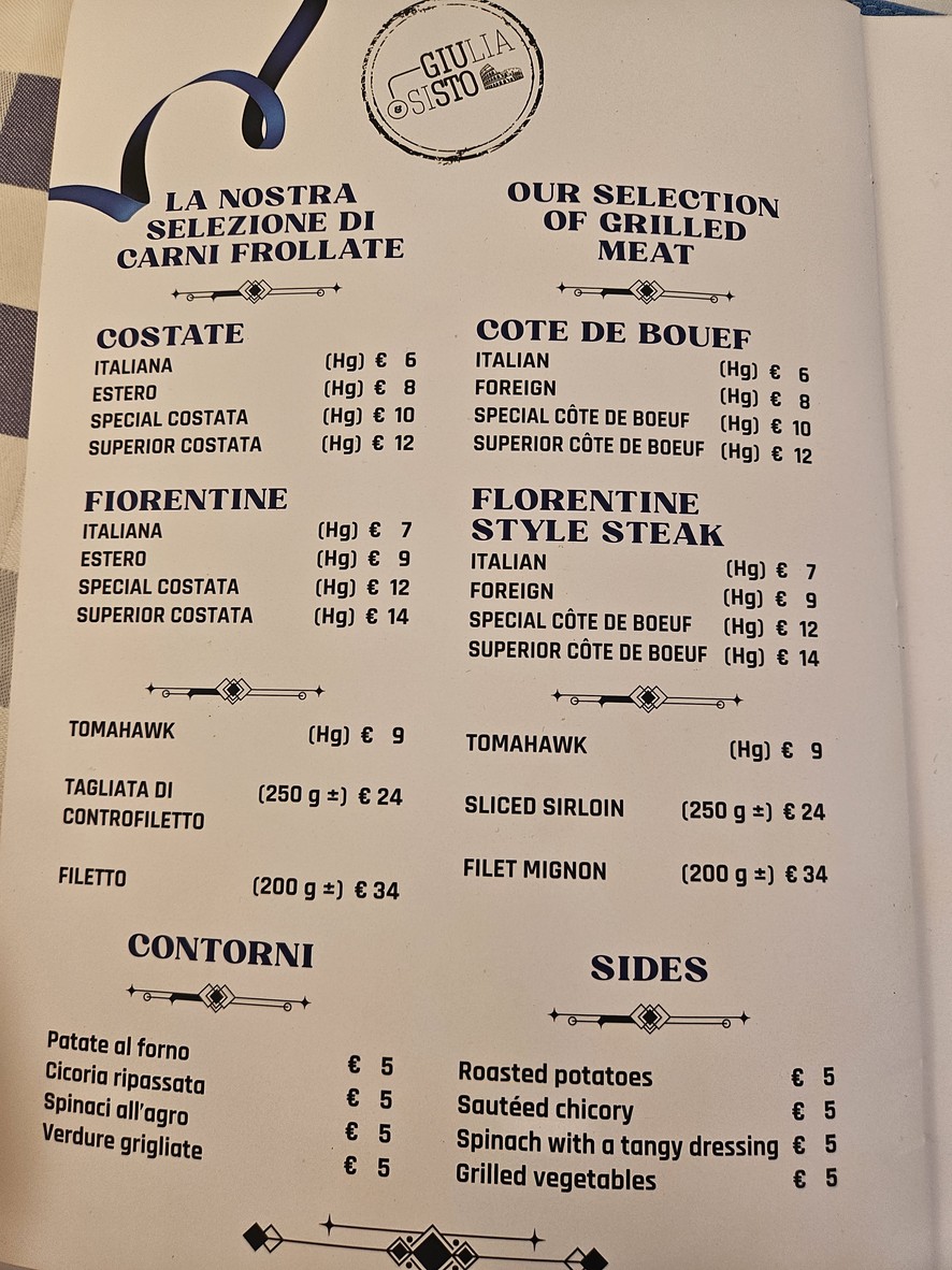 Giulia&Sisto Roma Terrazza San Clemente menu 4