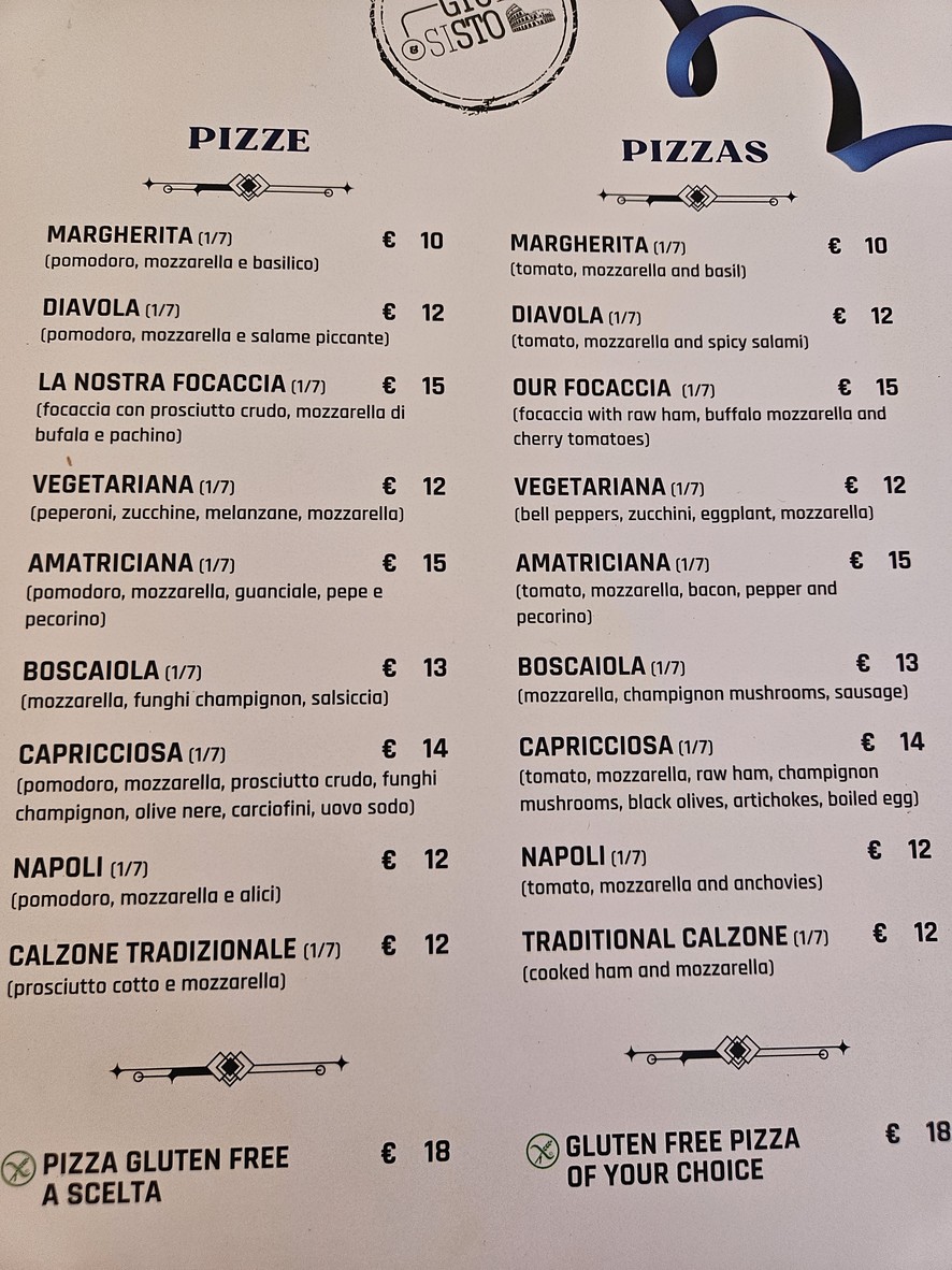 Giulia&Sisto Roma Terrazza San Clemente menu 5