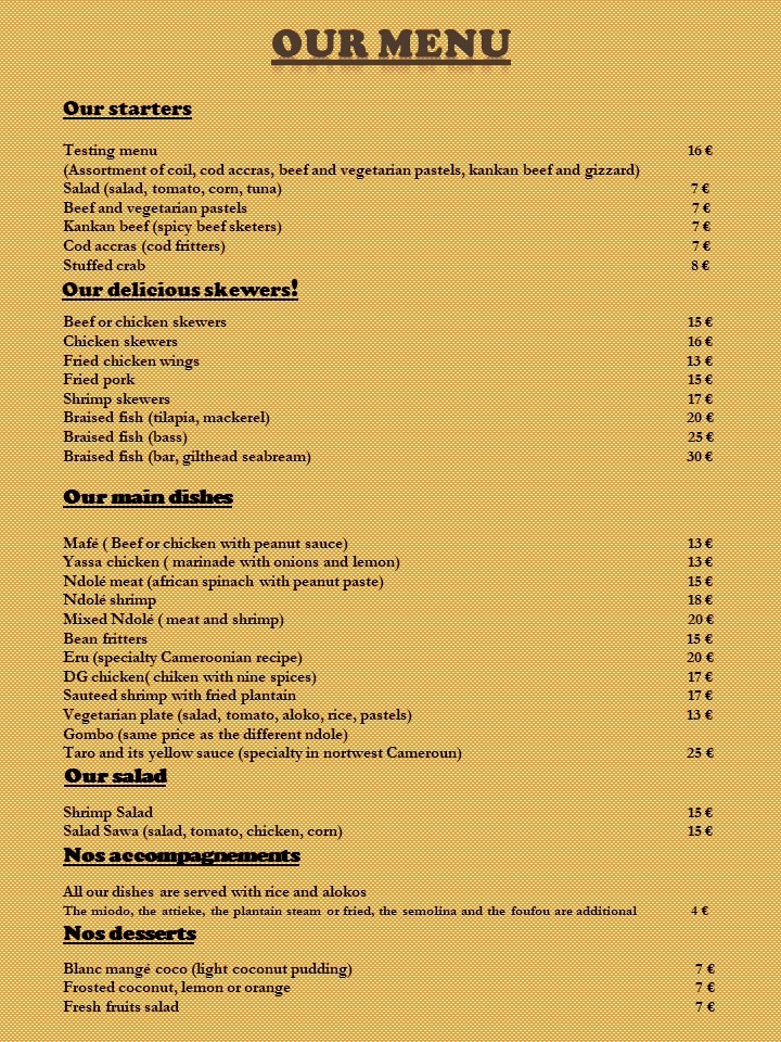 Le Sawa menu 3