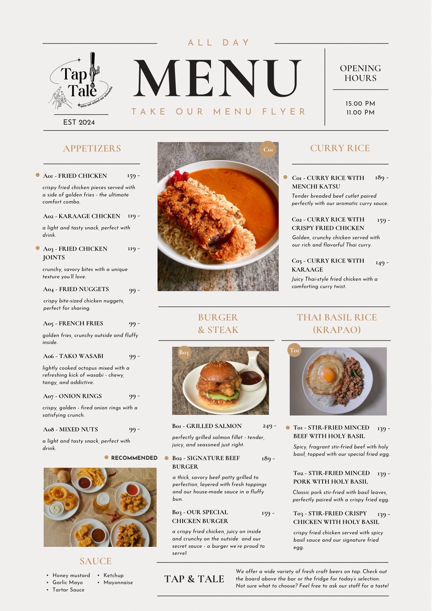 Tap & Tale Craftbeer Bar menu 1