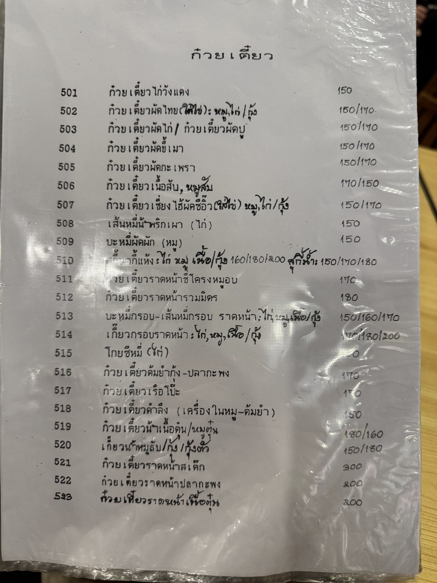 ร้านกลางซอย – Klang Soi Restaurant menu 2
