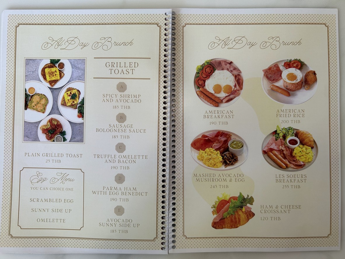 Cafe Les Soeurs menu 1