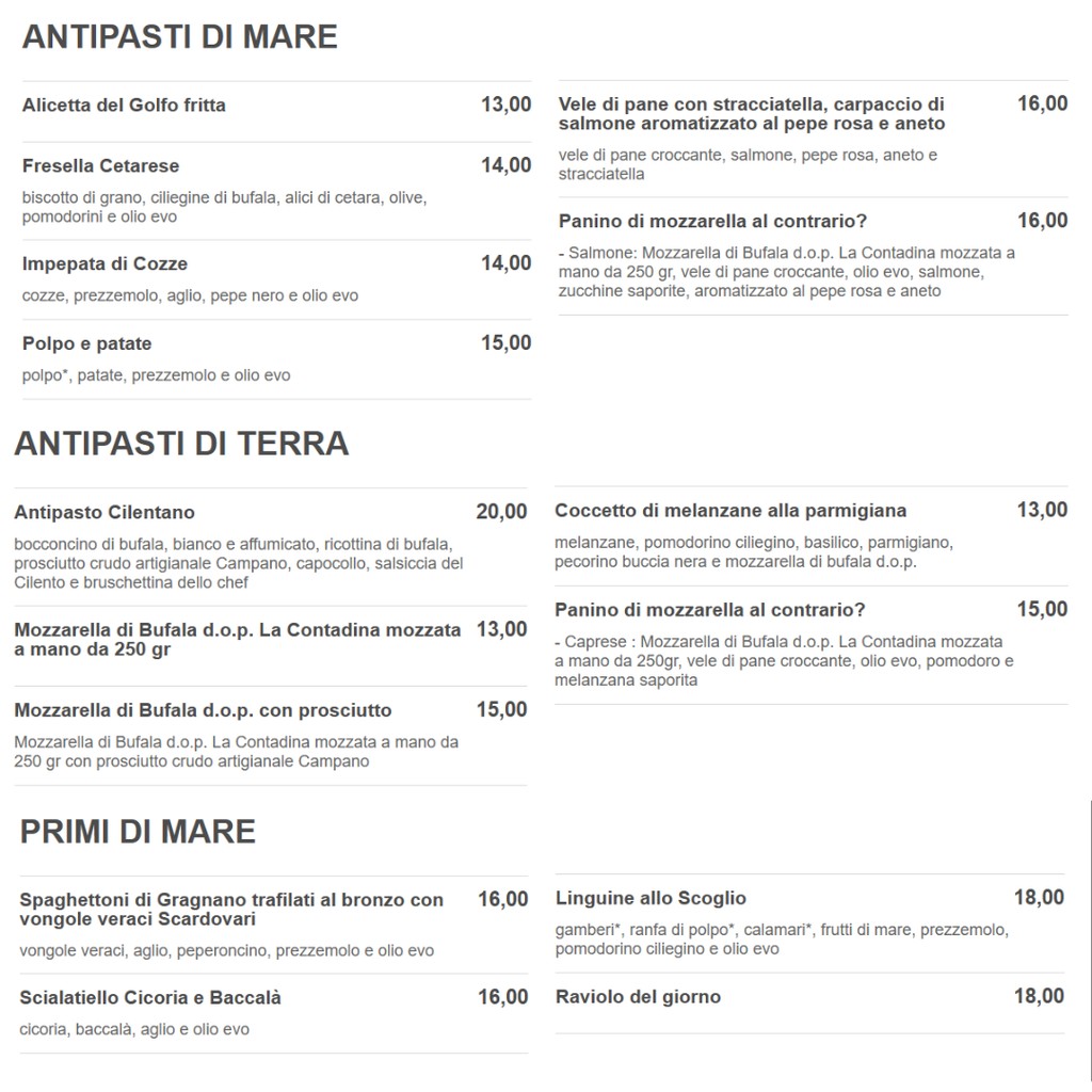 Ristorante Madia Drogheria menu 2