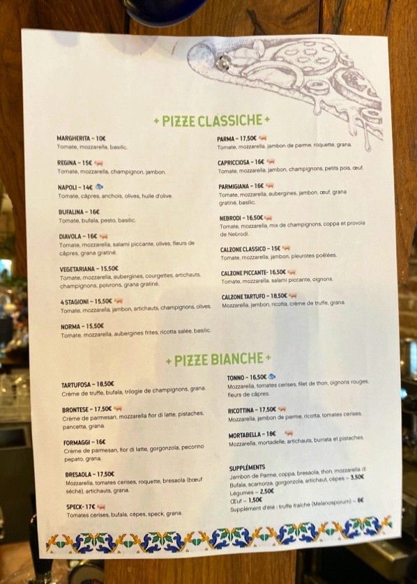 Amore Mio menu 2
