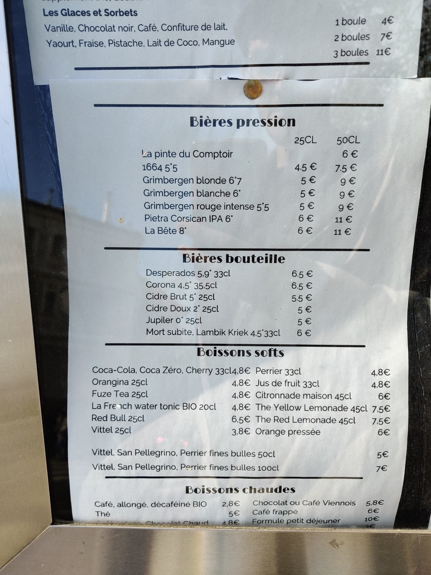 Le Comptoir Saint-Cloud menu 2