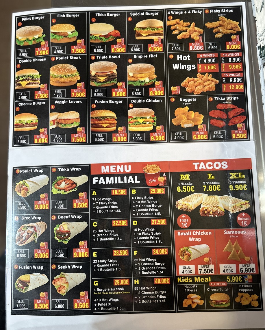 Chicken Hut menu 1