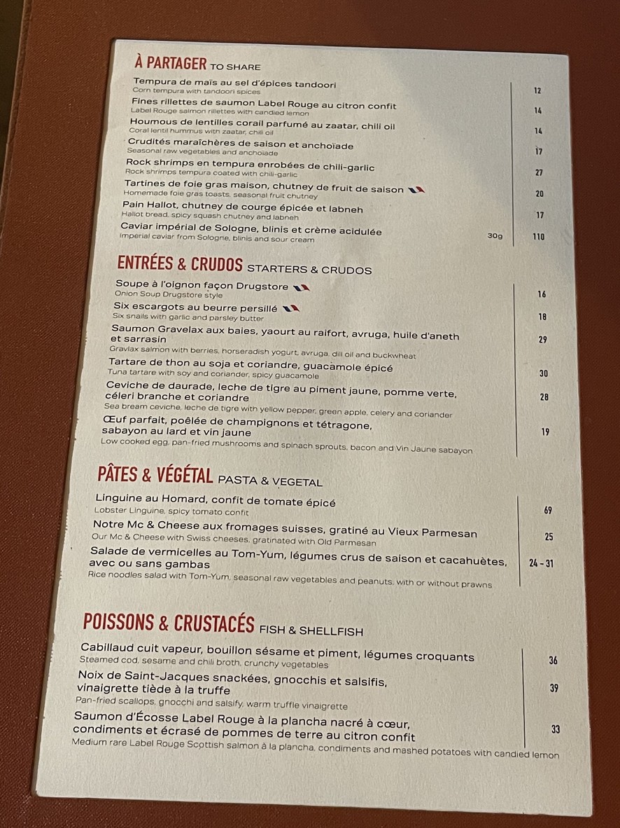 Le Drugstore menu 2
