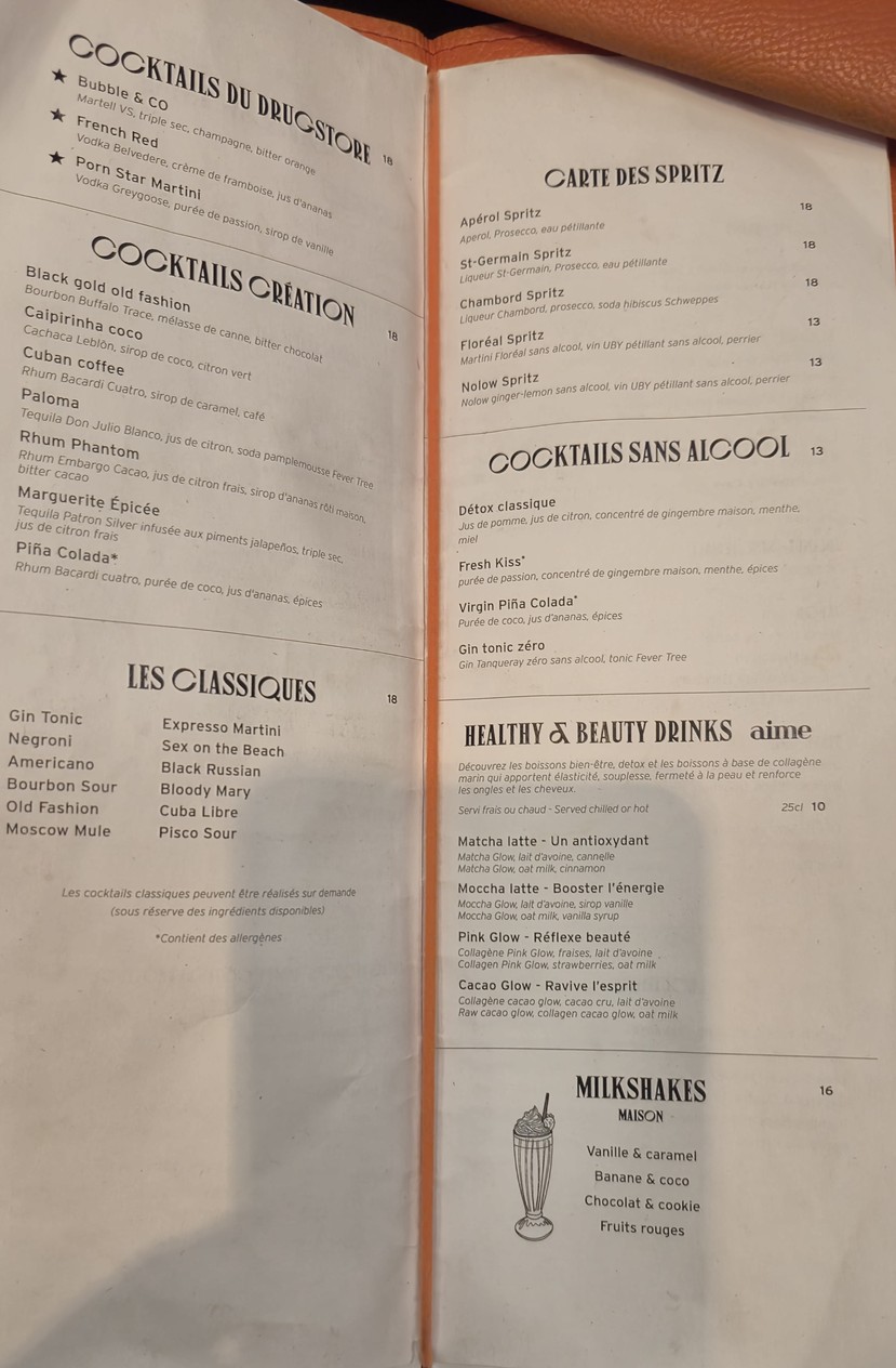 Le Drugstore menu 6