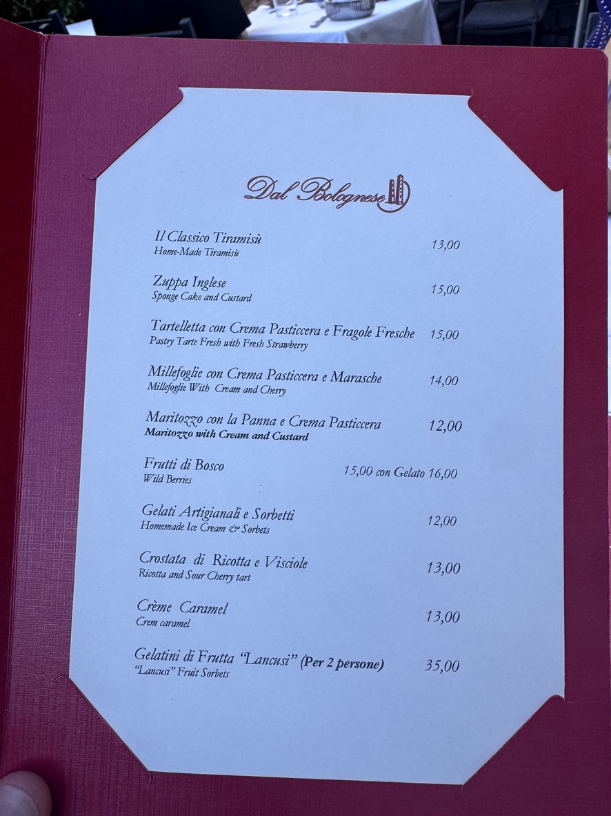 Dal Bolognese Roma menu 3
