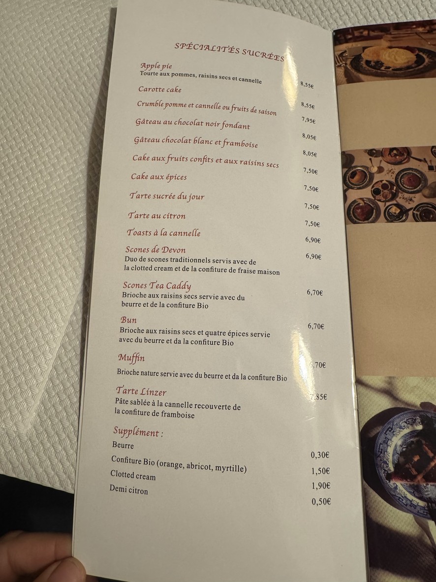 The Tea Caddy menu 1