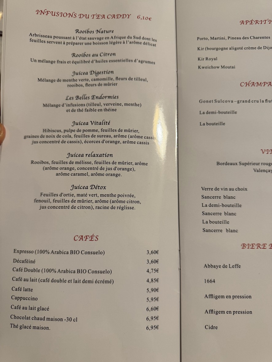 The Tea Caddy menu 2