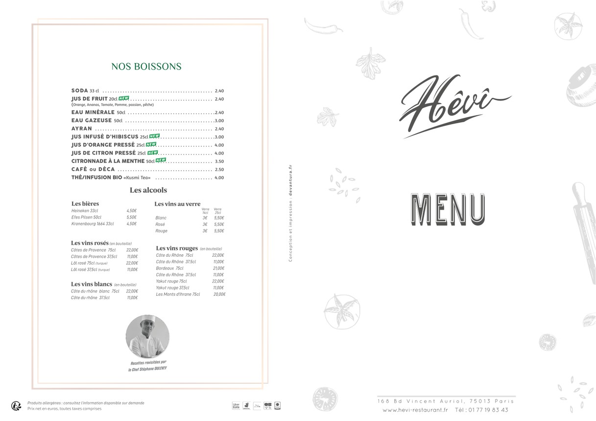 Hêvî GRILLADES menu 1