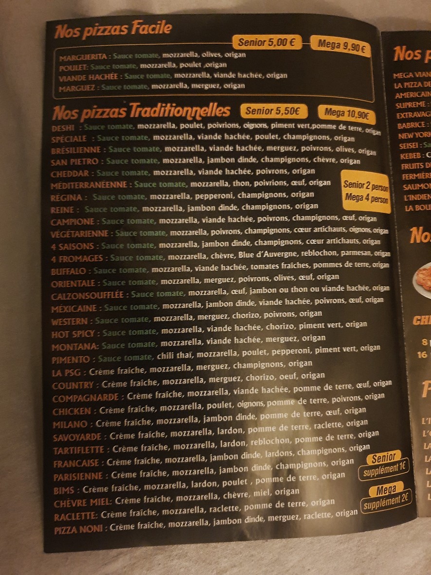 Pizza Noni menu 1