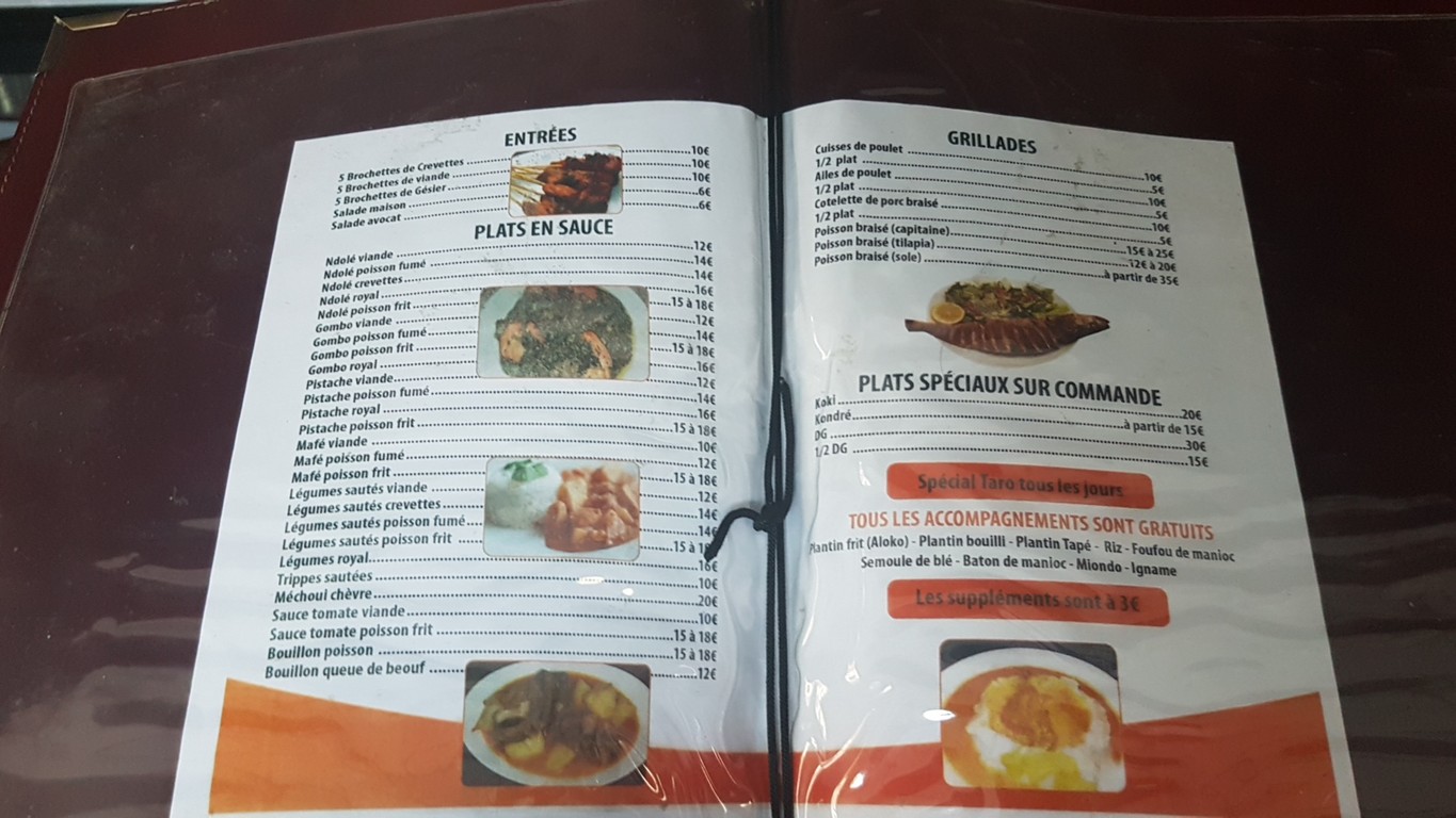 L'Incontournable menu 1