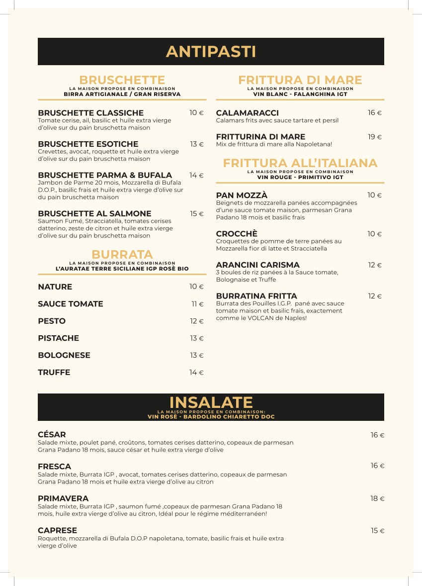 𝐂𝐀𝐑𝐈𝐒𝐌𝐀 • 𝐏𝐢𝐳𝐳𝐞𝐫𝐢𝐚 & 𝐂𝐮𝐜𝐢𝐧𝐚 𝐈𝐭𝐚𝐥𝐢𝐚𝐧𝐚 • menu 1
