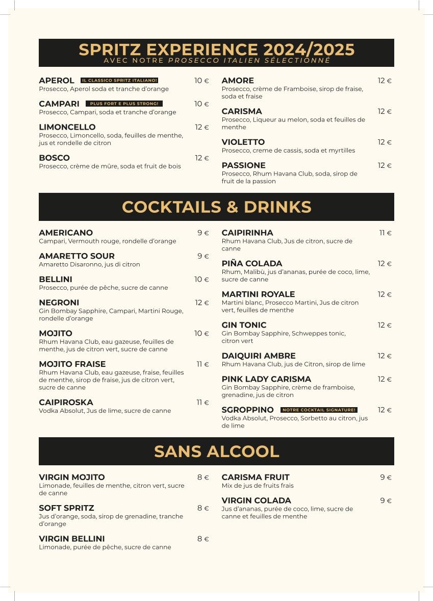 𝐂𝐀𝐑𝐈𝐒𝐌𝐀 • 𝐏𝐢𝐳𝐳𝐞𝐫𝐢𝐚 & 𝐂𝐮𝐜𝐢𝐧𝐚 𝐈𝐭𝐚𝐥𝐢𝐚𝐧𝐚 • menu 9