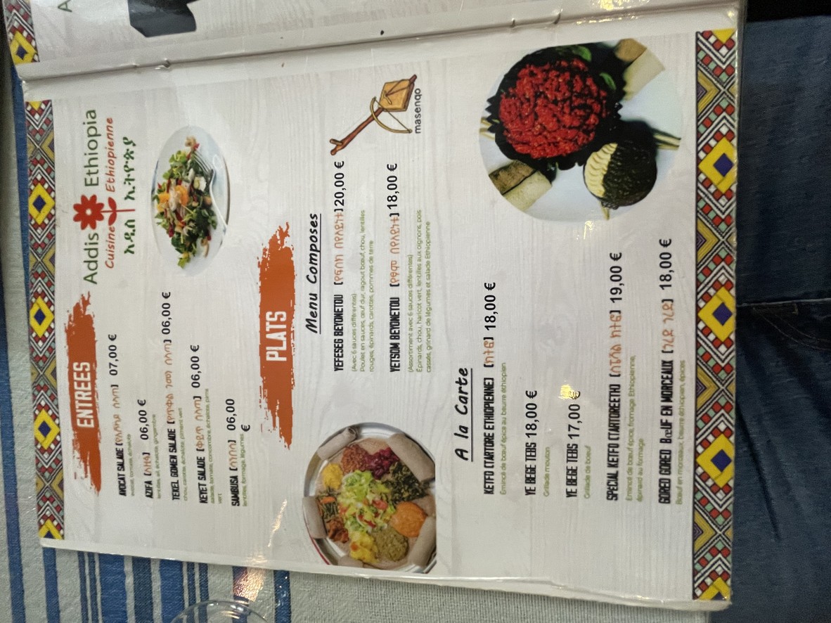 Addis Ethiopia menu 1