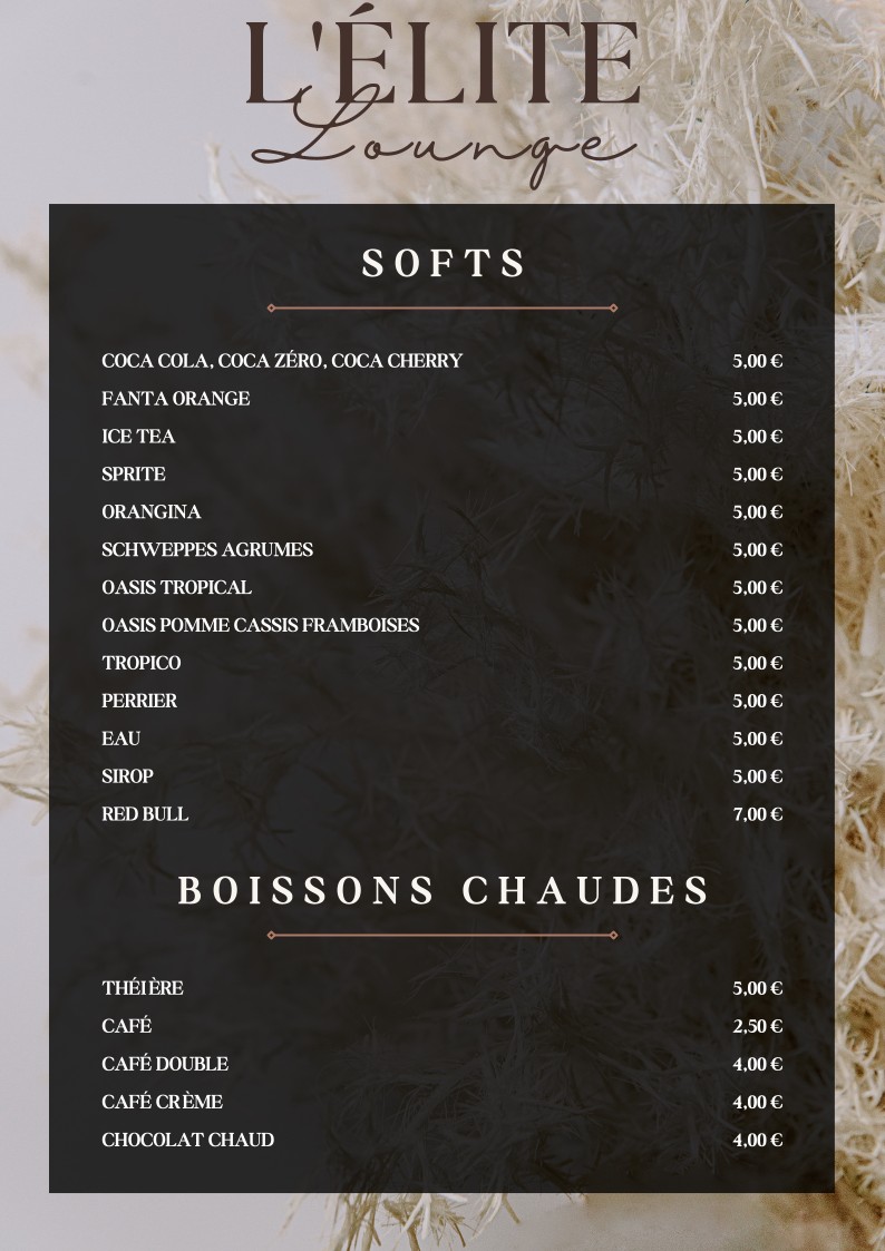 L'Élite Lounge menu 4