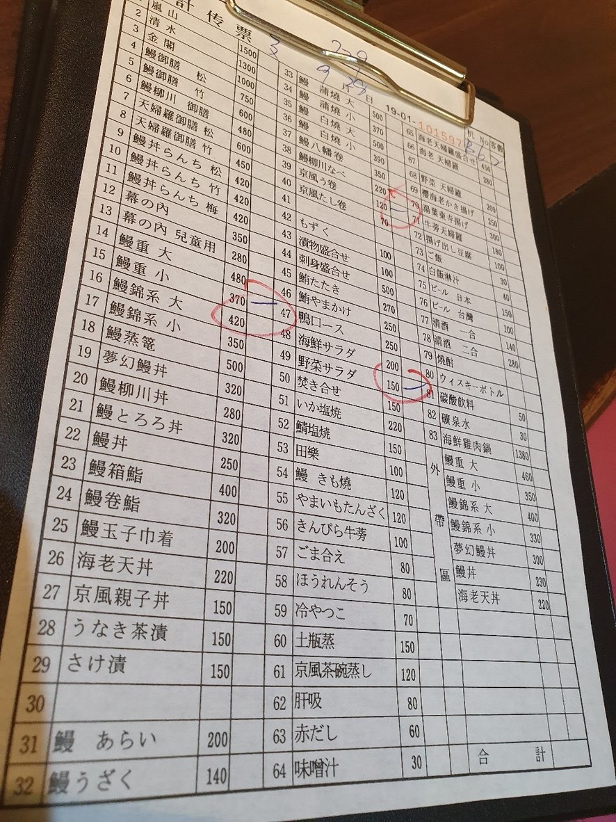 Un ryo ri Kyoto ya menu 3