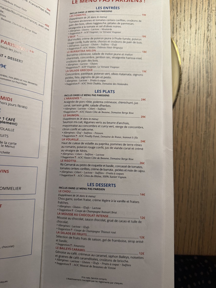 Chez Mimi - Bistrot Pas Parisien menu 3