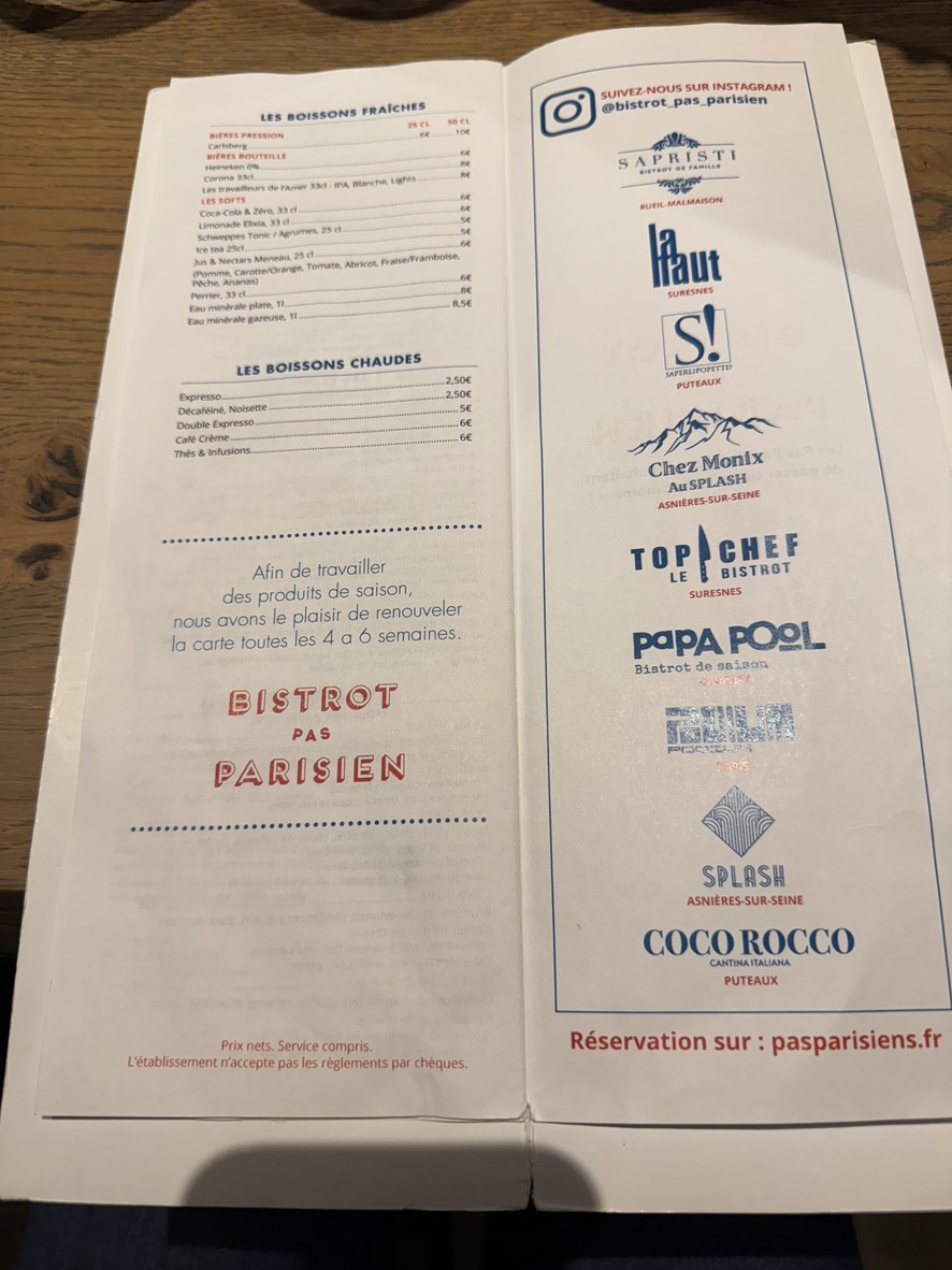 Chez Mimi - Bistrot Pas Parisien menu 5